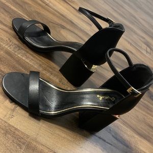 Black and Gold Qupid Heels